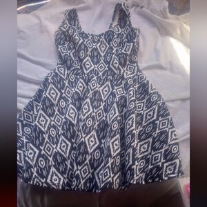 Black and White Knee-Length A-Line Midi Dress for Resort Wear